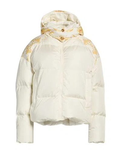 Versace Woman Puffer Ivory Size 10 Polyamide In Neutral