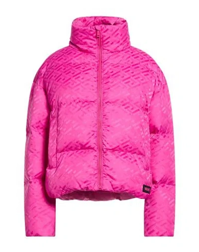 Versace Woman Puffer Magenta Size 10 Polyamide In Pink