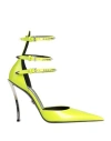 VERSACE VERSACE WOMAN PUMPS ACID GREEN SIZE 8 CALFSKIN