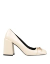 Versace Woman Pumps Beige Size 9 Calfskin In Beige