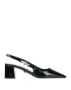 Versace Embellished Patent-leather Slingback Pumps In Black