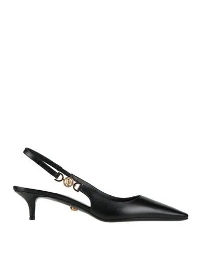 Versace Woman Pumps Black Size 11 Calfskin