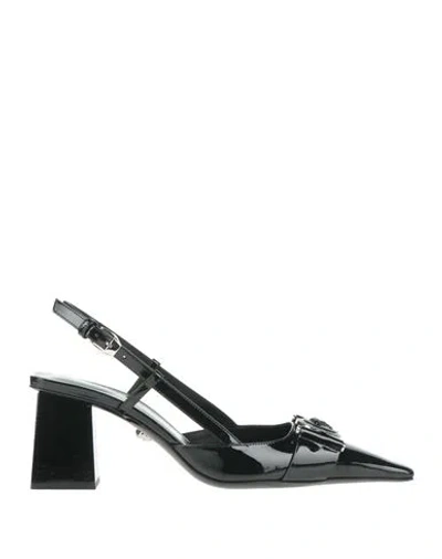 Versace Woman Pumps Black Size 6 Leather