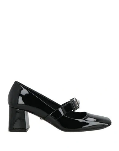 VERSACE VERSACE WOMAN PUMPS BLACK SIZE 7 LEATHER