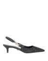Versace Woman Pumps Black Size 7 Textile Fibers