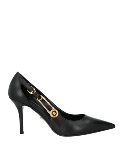 Versace Woman Pumps Black Size 7.5 Calfskin