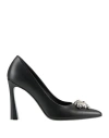Versace Woman Pumps Black Size 8 Calfskin In Black