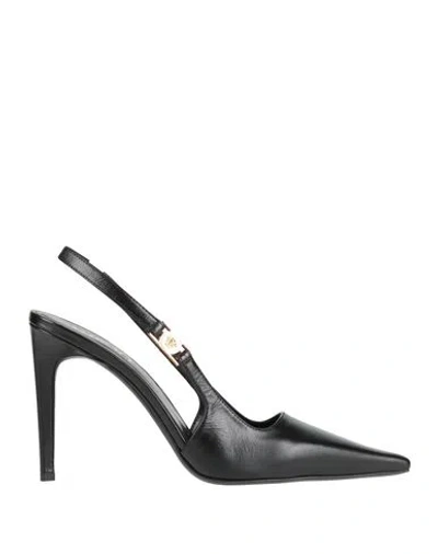Versace Woman Pumps Black Size 8 Calfskin