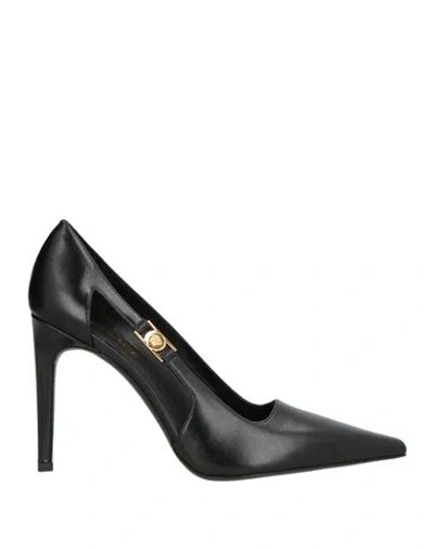 Versace Woman Pumps Black Size 8 Calfskin