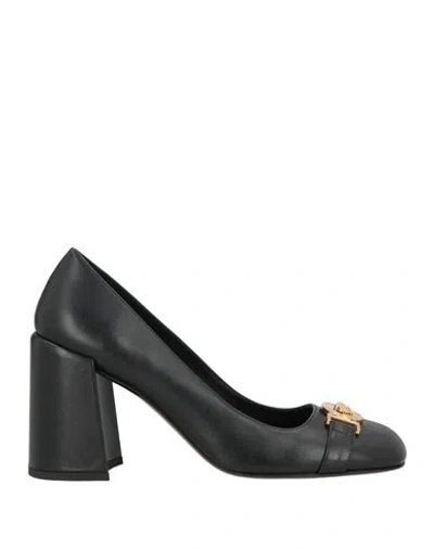 Versace Woman Pumps Black Size 8 Calfskin
