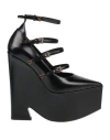 Versace Woman Pumps Black Size 10 Calfskin In Black