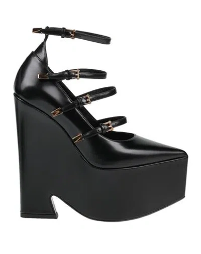 Versace Woman Pumps Black Size 10 Calfskin