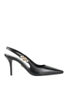 Versace Black Leather High Heel Pumps In Black