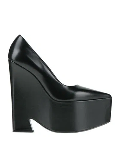 VERSACE VERSACE WOMAN PUMPS BLACK SIZE 8 LEATHER