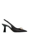 Versace Woman Pumps Black Size 9 Textile Fibers In Black