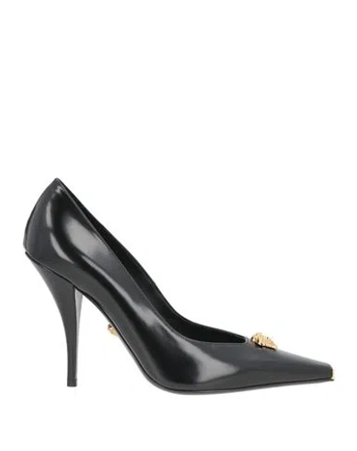Versace Woman Pumps Black Size 8.5 Calfskin