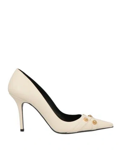 Versace Woman Pumps Cream Size 6 Calfskin In White