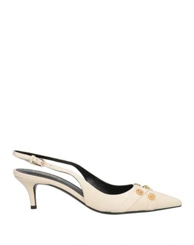 Versace Woman Pumps Cream Size 8 Calfskin In White