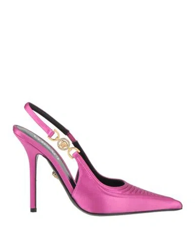 Versace Woman Pumps Fuchsia Size 5 Technical Fibers