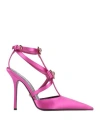 VERSACE VERSACE WOMAN PUMPS FUCHSIA SIZE 6 TEXTILE FIBERS