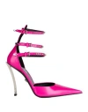 Versace Pin-point Embellished Leather Pumps In Pink