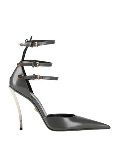 VERSACE VERSACE WOMAN PUMPS LEAD SIZE 8 SOFT LEATHER