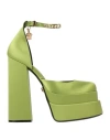 Versace Woman Pumps Light Green Size 8 Textile Fibers