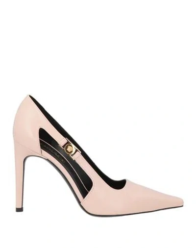 Versace Woman Pumps Light Pink Size 7 Calfskin In Multi