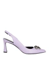 Versace Woman Pumps Lilac Size 8 Calfskin In Purple