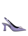 Versace Woman Pumps Light Purple Size 8 Textile Fibers