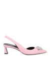 Versace Woman Pumps Pink Size 8 Leather In Pink