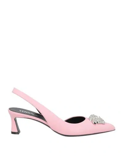 Versace Woman Pumps Pink Size 8 Leather