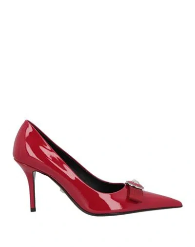 Versace Woman Pumps Red Size 7.5 Leather