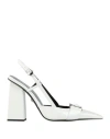 Versace Medusa Head Leather Pumps In White