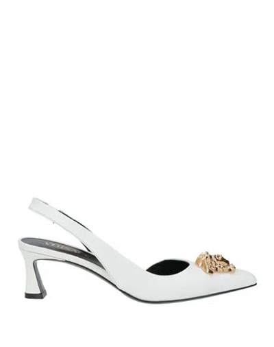 Versace Woman Pumps White Size 5 Leather