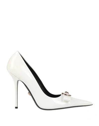 Versace Woman Pumps White Size 8 Leather