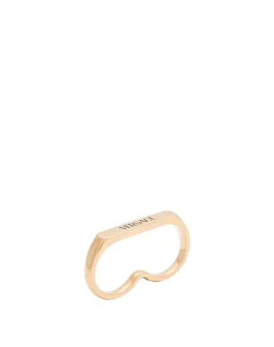 Versace Woman Ring Gold Size M Metal, Enamel