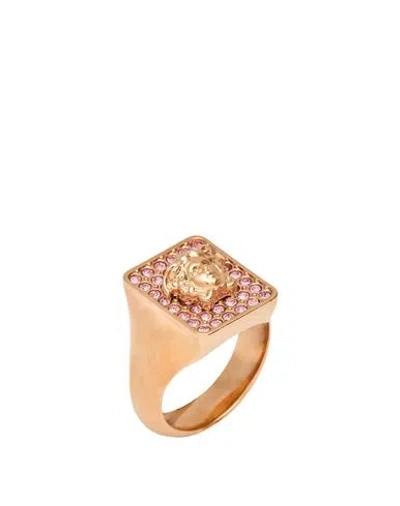 Versace Woman Ring Pink Size 9 Metal