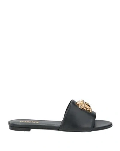 Versace Woman Sandals Black Size 6 Calfskin