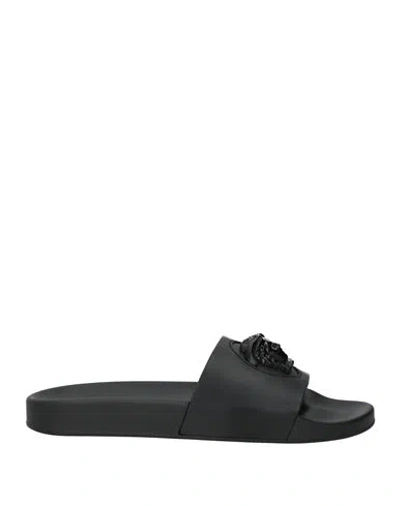 Versace Woman Sandals Black Size 6 Calfskin