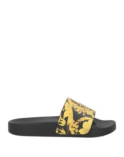 Versace Woman Sandals Black Size 6 Rubber