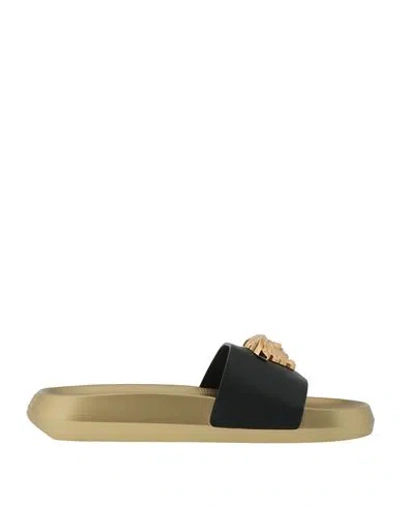 Versace Woman Sandals Black Size 7 Calfskin