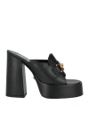 Versace Black Medusa '95 Satin Heeled Sandals In Black