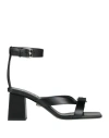 Versace Woman Sandals Black Size 7 Leather In Black
