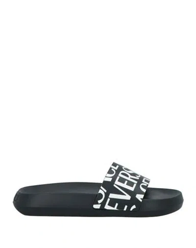 Versace Woman Sandals Black Size 8 Calfskin