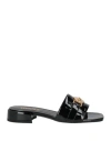 Versace Woman Sandals Black Size 8 Leather