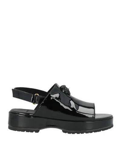 Versace Woman Sandals Black Size 8 Leather