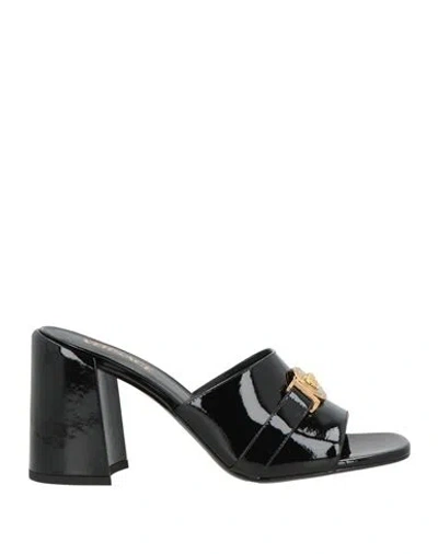 Versace Woman Sandals Black Size 8 Leather
