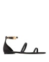 Versace Safety Pin Satin Sandal In Black