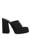 Versace Black Medusa '95 Satin Heeled Sandals In Black